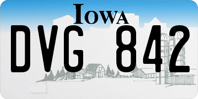 IA license plate DVG842