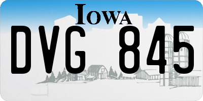 IA license plate DVG845