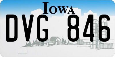 IA license plate DVG846