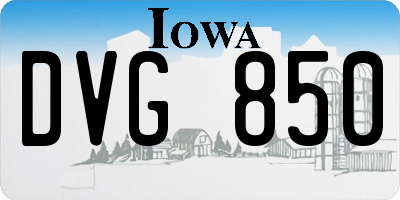 IA license plate DVG850