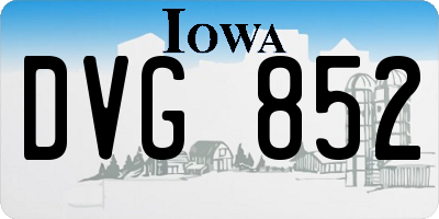 IA license plate DVG852