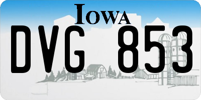 IA license plate DVG853