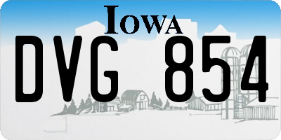 IA license plate DVG854