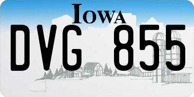 IA license plate DVG855