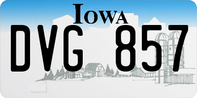 IA license plate DVG857