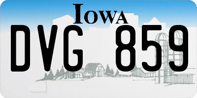 IA license plate DVG859