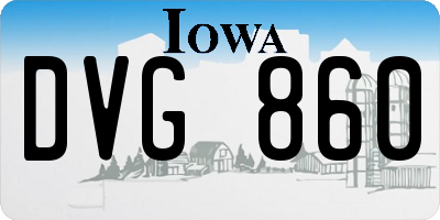 IA license plate DVG860