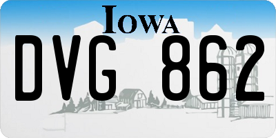 IA license plate DVG862