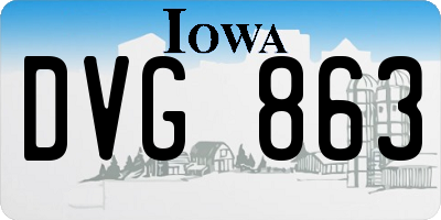 IA license plate DVG863
