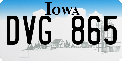 IA license plate DVG865