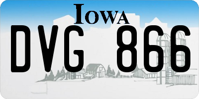 IA license plate DVG866