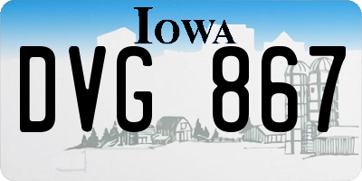 IA license plate DVG867