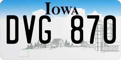 IA license plate DVG870
