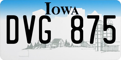 IA license plate DVG875