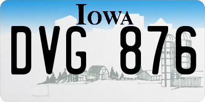 IA license plate DVG876