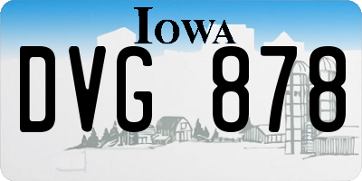 IA license plate DVG878