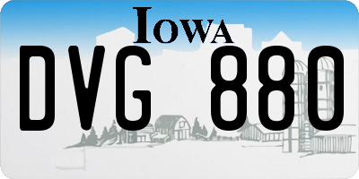 IA license plate DVG880