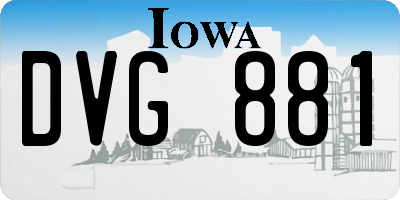 IA license plate DVG881