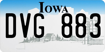 IA license plate DVG883