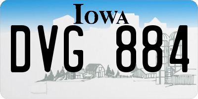 IA license plate DVG884