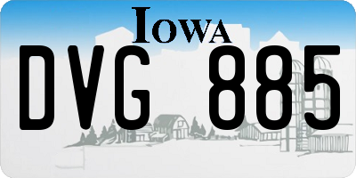 IA license plate DVG885
