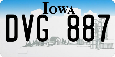 IA license plate DVG887