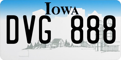 IA license plate DVG888