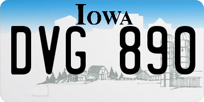 IA license plate DVG890