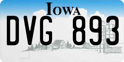 IA license plate DVG893