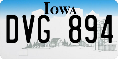 IA license plate DVG894