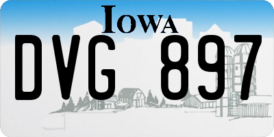 IA license plate DVG897
