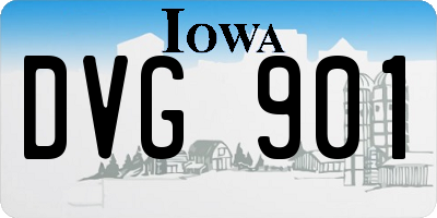 IA license plate DVG901