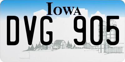 IA license plate DVG905
