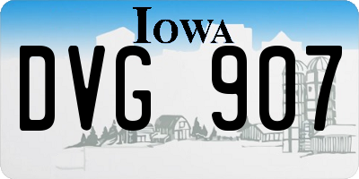 IA license plate DVG907