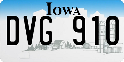 IA license plate DVG910