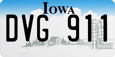IA license plate DVG911