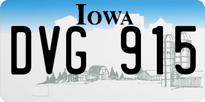 IA license plate DVG915