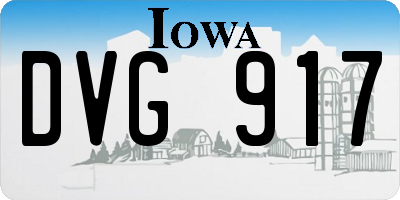IA license plate DVG917