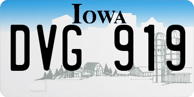IA license plate DVG919