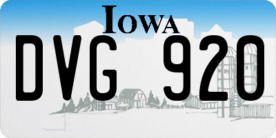 IA license plate DVG920