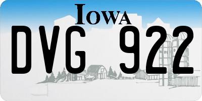 IA license plate DVG922