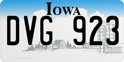 IA license plate DVG923