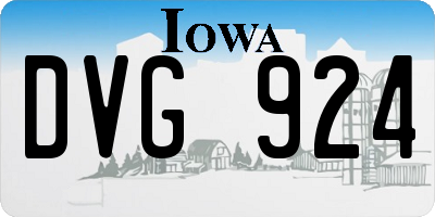 IA license plate DVG924
