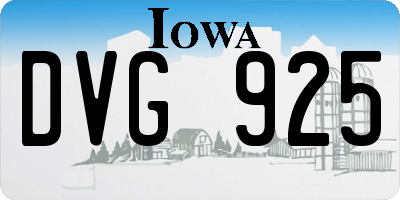 IA license plate DVG925