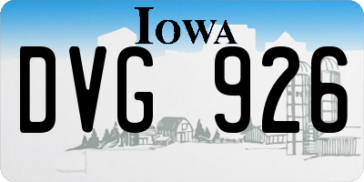 IA license plate DVG926