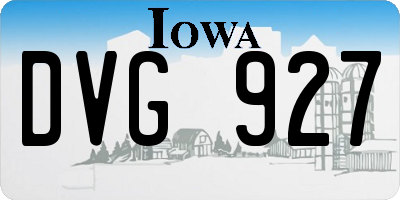 IA license plate DVG927