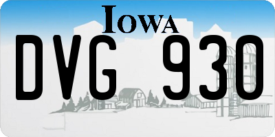 IA license plate DVG930