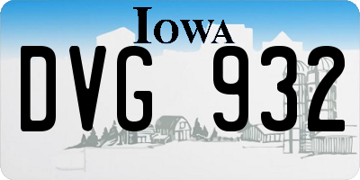 IA license plate DVG932