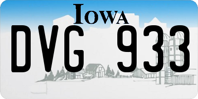 IA license plate DVG933