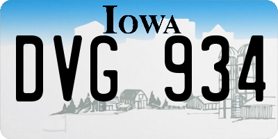 IA license plate DVG934